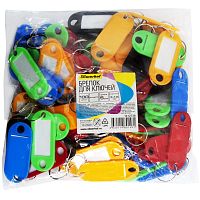 Бирка для ключей, информационное окно 30*15 мм, цвет - ассорти, упак. 100 шт, "Silwerhof"