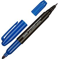 Маркер двухсторонний для CD, DVD, спиртовая основа, линия 0,7/1 мм, круглый/игловидный наконечник, "Attache"