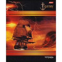 Тетрадь 48 л. ф.163*205 мм, клетка, белизна 100%, поля, скоба, матовая обложка, "Хатбер"