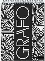 Блокнот "Grafo" 50 л. ф.А5 (145*205 мм), клетка, белизна 100%, спираль сверху, "Полином"