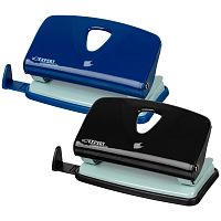 Дырокол, 2 отверстия 6 мм, до 10 л, между отверстиями 80 мм, металлический корпус, пластиковая линейка, "Expert"