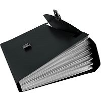 Портфель-картотека ф.А4, 12 отделения, пластиковый замок, пластиковая ручка, пластик 0,7 мм, "Бюрократ"