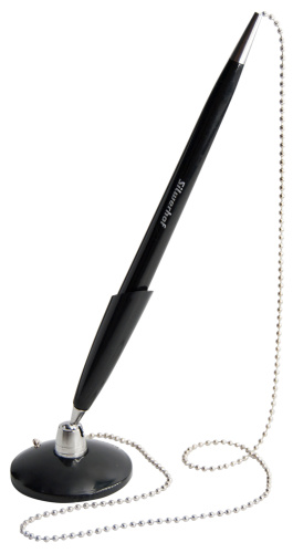 Ручка шариковая, синий сменный стержень 135 мм, , 0,7 мм, линия 0.5 мм, металлическая цепочка, фиксируемая подставка, "Silwerhof"