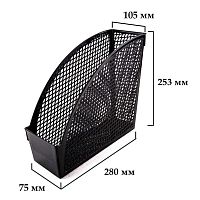 Лоток для бумаг "Economy" вертикальный 100/70 мм, черный полистирол, 260*100*250 мм. "Attache"