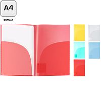 Папка уголок ф.А4 (220*308 мм), два горизонтальных кармана, для документов до ф.А3, прозрачный полипропилен 180 мкм, "Expert Complete"