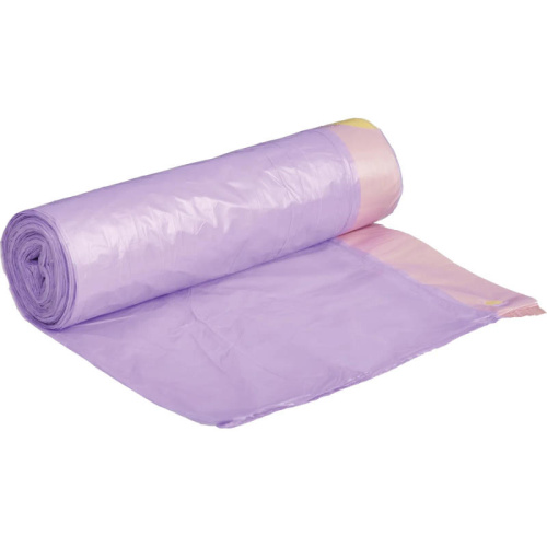 Мешки для мусора 30 л, 500*600 мм, ПНД 25 мкм, завязки, фиолетовые, 20 шт. в рулоне фото 2