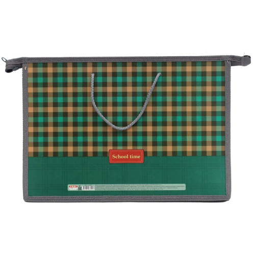 Папка детская ф.А4, молния сверху, ручки-шнурки, цветной пластик/ткань, 325*230*55 мм, "Проф-Пресс"