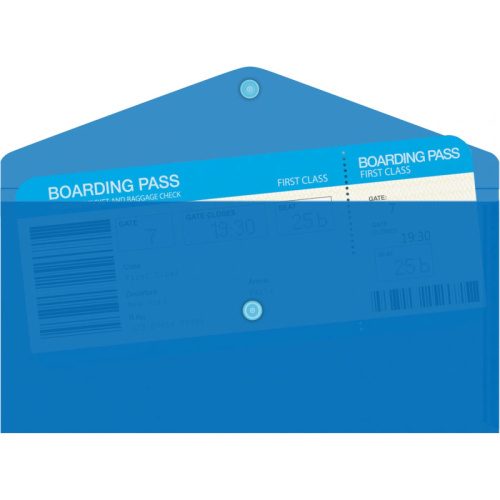 Папка-конверт 262*130 мм (евро), кнопка, полипропилен 0.18 мм, "Бюрократ" фото 2