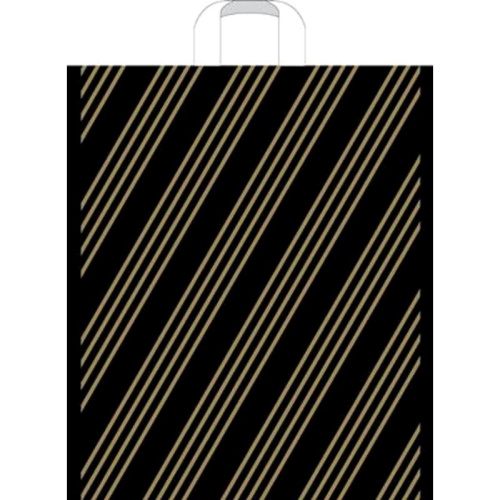 Пакет полиэтиленовый, петлевые ручки, ПВД 35 мкм, черный, 38*45 см