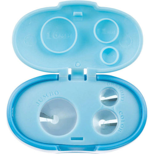 Точилка "Selection" 3 отверстия d 8,11,16 мм, контейнер, пластик, блистер, 63*35*60 мм,"Attache" фото 4