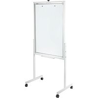 Флипчарт стальной магнитно-маркерный лаковый, алюминиевая рама, лоток, ролики, 700*1000 мм, "Attache"