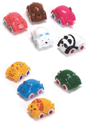 Привлекательные зверушки: Машинки мини длина 80 мм.: пластмассовая игрушка для детей от 4-х до 8-ми лет. Viking Toys