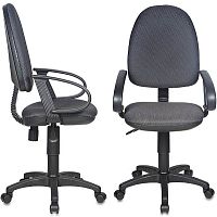Кресло офисное, ткань, пружинно-винтовой механизм качания спинки, регулировка высоты (газлифт), вес до 120 кг, цвет - серый. "Бюрократ"