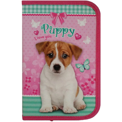 Пенал одинарный, молния, ткань/ламинированный картон 200 г/м2, 190*130*27 мм, "Проф-Пресс"