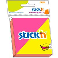Блок для записи "Stick`n" бумажный 100 л, двухцветный, липкий слой, 76*76 мм, 70 г, "Hopax"