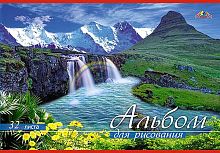 Альбом для рисования 32 л. ф.А4 (288*202 мм), 100 г, скоба, обложка - мелованный картон, "Апплика"