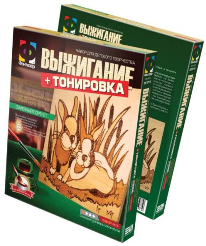 Семейный портрет: Набор №14. Выжигание и тонирование деревянного панно: для детей от 7 лет. Базовый уровень сложности. - размер 15*15 см. - (Фантазер)