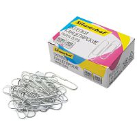 Скрепки 28 мм, 100 шт, округлые, металлические, оцинкованные, картонная упак, "Silwerhof"