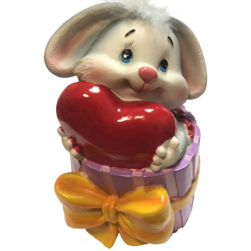 Фигурка декоративная - копилка "Кролик с подарком", высота 15 см, "Choosing Porcelain"