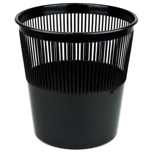 Круглая сетчатая корзина для мусора 12 л, черный полипропилен, 260*250 мм, "Tukzar"