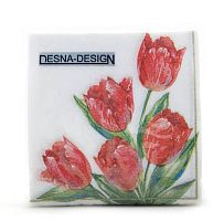 Салфетки бумажные 1-слойные, рисунок, "Desna Design", упак. 40 шт, р.250*250 мм. - "Квартет"