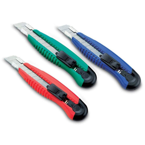 Нож для резки бумаг 18 мм, металлические направляющие, механизм блокировки, корпус 165 мм, "KW-trio" Нож для резки бумаг 18 мм, металлические направляющие, механизм блокировки, корпус 165 мм, "KW-trio"