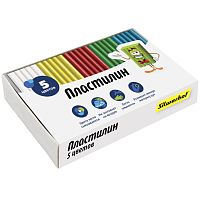 Пластилин 5 цв. по 10 г, картонная коробка, "Silwerhof"