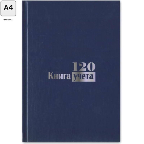 Книга учета 120 л, ф.А4 (198*288 мм), клетка, сшивка, бумвиниловый твердый переплет, "Союзбланкиздат"