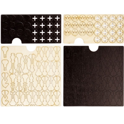 Набор конструктор: Шашки. Шахматы. Доска 210*210 мм, ХДФ/фанера, "Три совы" фото 3 Набор конструктор: Шашки. Шахматы. Доска 210*210 мм, ХДФ/фанера, "Три совы" фото 3