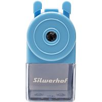 Настольная механическая точилка для карандашей d-8 мм. "Монстрики", пластиковый бело/голубой корпус, 90*88*44 мм, "Silwerhof"