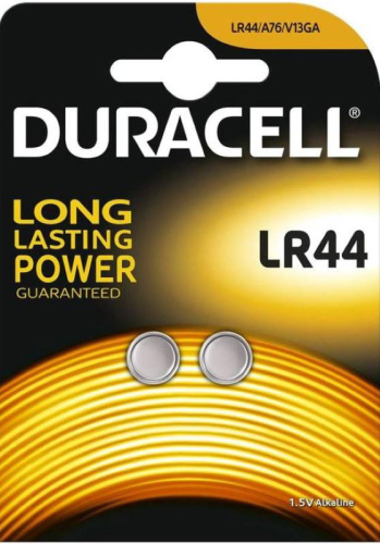 Батарейки LR44, алкалиновые, упак. 2 шт, "DURACELL"