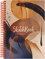 Блокнот для зарисовок "Sketchbook" 64 л. ф.А5 (145*203 мм), 100 г, спираль сборку, тонированный блок, тверд. обл, "Проф-Пресс"