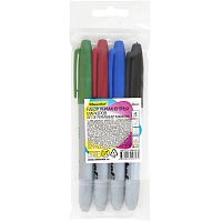 Набор маркеров "Base" 4 цв, перманент, линия 2,5 мм, круглый наконечник, "Silwerhof"