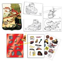 Секретная раскраска "Самолеты" 35 предметов: карандаши 10 цв, 12 раскрасок,10 наклеек, 1 трафарет, 1 секретный лист, 1 стек, "Limpopol"