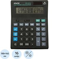 Настольный DS-2216, 16 разрядный калькулятор, двойное питание, 000, 145*190*45 мм, "Attache"