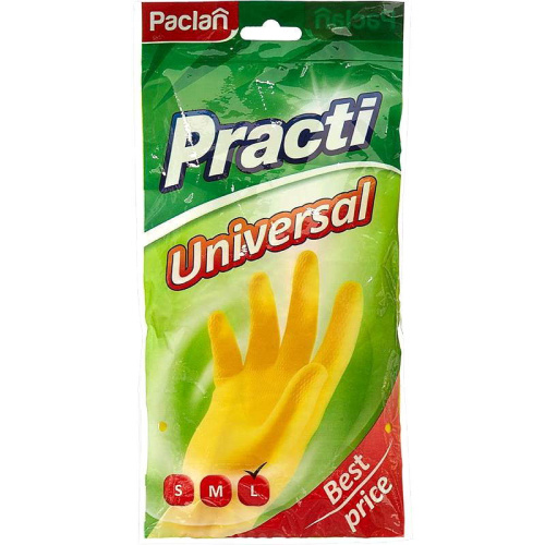 Перчатки латексные "Practi", хлопковое напыление, "PACLAN"