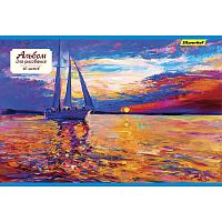 Альбом для рисования 40 л. ф.А4 (285*200 мм), блок 100 г/м2, скоба сбоку, мелованная обл, "Silwerhof"