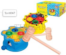 Стучалка «Веселые животные»: универсальная развивающая деревянная игрушка: для детей от 3 лет. - "Tukzar"