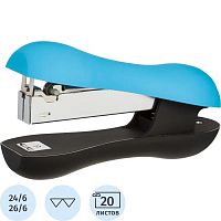 Вертикальный степлер до 20 л "Comfort", 24/6, 26/6, глубина 65 мм, загрузка 100 л, металлический механизм, покрытие Soft Touch, "Attache"