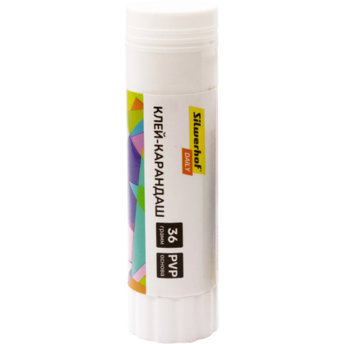 Клей-карандаш "Daily" 36 г, PVP, "Silwerhof" фото 3 Клей-карандаш "Daily" 36 г, PVP, "Silwerhof" фото 3