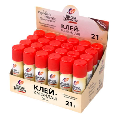 Клей-карандаш "Школа творчества" 21 г, PVP, "Луч" фото 2