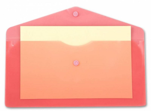 Папка-конверт 262*130 мм (евро), кнопка, полипропилен 0.18 мм, "Бюрократ" фото 3