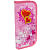 Пенал одинарный, молния, ткань/ламинированный картон 200 г, 190*90*27 мм, "Проф-Пресс"  (дизайн: Сердечки на розовом, арт.ПН-5595)