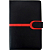 Записная книжка 80 л, ф.А5 (130*205 мм), линия, ляссе, магнитный клапан, тонированный блок, кожзам, "АппликА" (дизайн: черный/красный, арт.С9044-01)