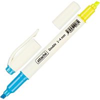 Текстовыделитель двухсторонний "Double", водная основа, линия 1-4 мм, скошенный наконечник, "Attache"