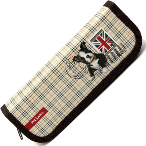 Пенал узкий, молния, ткань/ламинированный картон 200 г/м2, 190*65*27 мм, "Проф-Пресс"