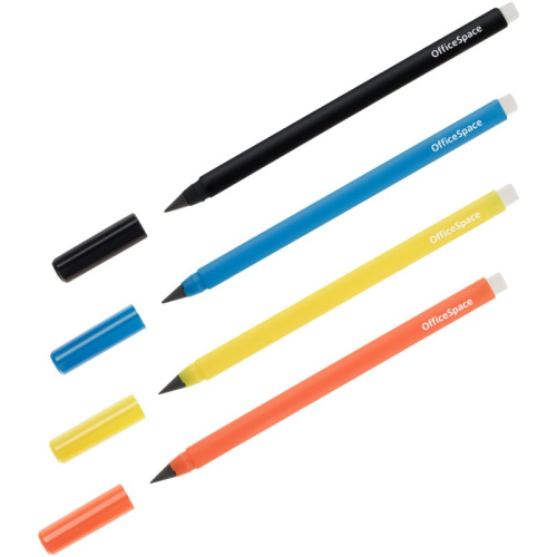 Карандаш чернографитный "Endless line" HB, металлический наконечник, трехгранный корпус 150 мм, d-8,5 мм, линия 0,4 мм, ластик, пластик, "OfficeSpace"