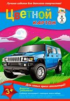 Цветной картон 8 л. 8 цв. ф.А3 (290*400 мм), 200 г, папка, "Апплика"