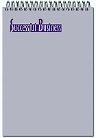 Блокнот "Successful business" 50 л. ф.А5 (145*205 мм), клетка, белизна 100%, гребень сверху, лакированная обложка, подложка, "Полином"