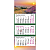Календарь квартальный, настенный на 2024 г, 3 блока, 3 спирали, бегунок, 305*697 мм, "Полином" (картинка: Разноцветный пейзаж, арт.2502-37)